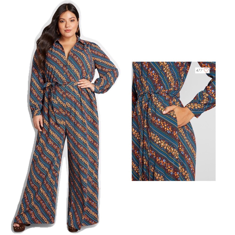 COPY - 🌸2/$70Free Shipping Vintage FloralStripe Jumpsuit